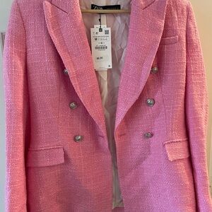 Zara Pink Blazer with Silver Accents
